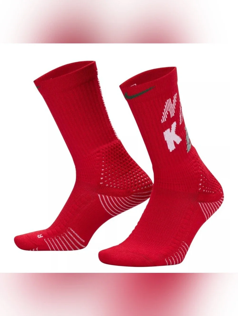 Nike Elite 2.0 University Red Xmas Holiday Basketball Socks